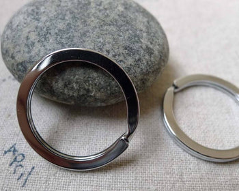Accessories - 20 Pcs Chrome Color Round Keyring Charms 25mm A6117