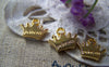 Accessories - 20 Pcs Gold Crown Charms Flat Double Sided 10x12mm A774