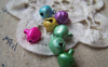 Accessories - 20 Pcs Metal Bell Painted Jingle Bell Charms Mixed Color 8mm A3858