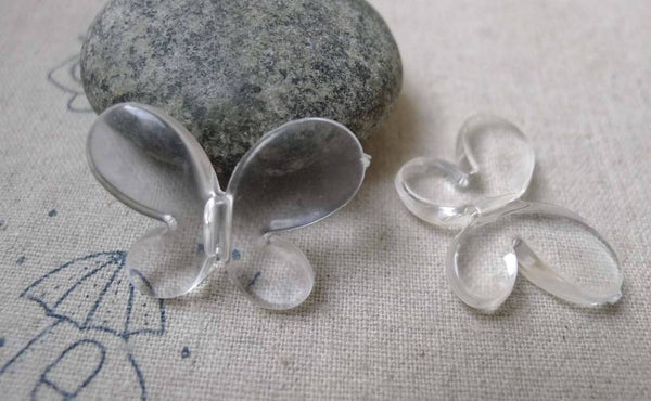 Accessories - 20 Pcs Of Acrylic Butterfly Beads 21x30mm A6146