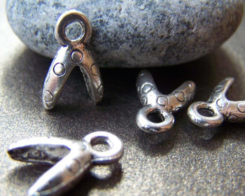 Accessories - 20 Pcs Of Anique Silver Lovely Charms 9x13mm A877