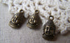 Accessories - 20 Pcs Of Antique Bronze 3D Buddha Head Charms  Double Sided 8x16mm  A1007