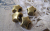 Accessories - 20 Pcs Of Antique Bronze 3D Large Hole Star Beads 10mm A4289