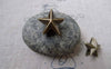 Accessories - 20 Pcs Of Antique Bronze 3D Large Hole Star Beads 15mm A6629
