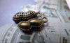 Accessories - 20 Pcs Of Antique Bronze 3D Peanuts Charms 6.5x18mm A6498
