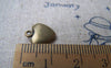 Accessories - 20 Pcs Of Antique Bronze 3D Smooth Heart Charms 10x12mm A1500