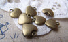 Accessories - 20 Pcs Of Antique Bronze 3D Smooth Heart Charms 10x12mm A1500