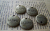Accessories - 20 Pcs Of Antique Bronze Abstract Symbol Round Charms Pendants Double Sided 15mm A488