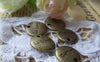 Accessories - 20 Pcs Of Antique Bronze Abstract Symbol Round Charms Pendants Double Sided 15mm A488