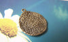 Accessories - 20 Pcs Of Antique Bronze Abstract Textured Round Pendant Charms 19x24mm A4567