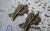 Accessories - 20 Pcs Of Antique Bronze Angel Double Wings Charms 16x29mm A5755