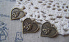 Accessories - 20 Pcs Of Antique Bronze Angel Heart Charms 17x18mm A4835
