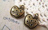 Accessories - 20 Pcs Of Antique Bronze Apple Charms 16x18mm A5241