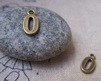 Accessories - 20 Pcs Of Antique Bronze Arabic Figure Number 0 Zero Charms 7x15mm A1765