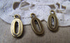 Accessories - 20 Pcs Of Antique Bronze Arabic Figure Number 0 Zero Charms 7x15mm A1765