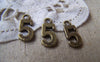 Accessories - 20 Pcs Of Antique Bronze Arabic Figure Number 5 Five Charms 7x15mm A1770