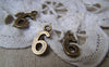 Accessories - 20 Pcs Of Antique Bronze Arabic Figure Number 6 Six Charms 7x15mm A1771