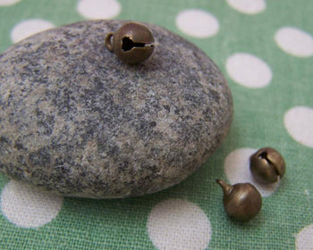 Accessories - 20 Pcs Of Antique Bronze Bells Charms 6mm A3854