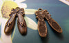 Accessories - 20 Pcs Of Antique Bronze Bow Tie Ballet Shoes Charms 12x20mm A3284