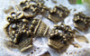 Accessories - 20 Pcs Of Antique Bronze Bow Tie Flower Basket Charms Pendants 12x22mm A448