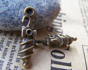 Accessories - 20 Pcs Of Antique Bronze Bow Tie Folded Umbrella Charms 5.5x24mm A1460