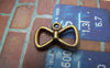 Accessories - 20 Pcs Of Antique Bronze Bow Tie Knot Charms 12x19mm A2169