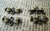 Accessories - 20 Pcs Of Antique Bronze Bow Tie Knot Connector 8x20mm A743