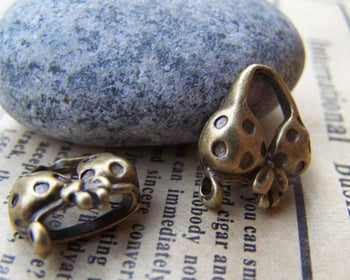 Accessories - 20 Pcs Of Antique Bronze Bra Charms 9x16mm A740