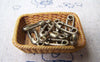 Accessories - 20 Pcs Of Antique Bronze Brooch-Style Charms Connector Size 6x15mm A1408