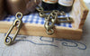 Accessories - 20 Pcs Of Antique Bronze Brooch-Style Charms Connector Size 6x15mm A1408
