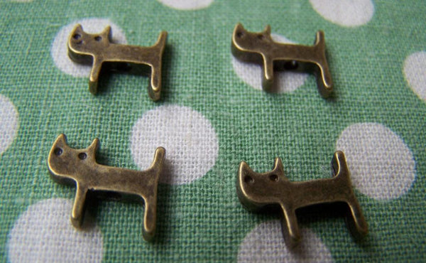 Accessories - 20 Pcs Of Antique Bronze Cat Beads  10x13mm A642