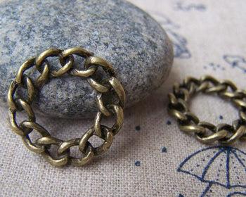 Accessories - 20 Pcs Of Antique Bronze Chain Link Round Circle RingsCharms Connector 20mm A340