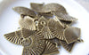 Accessories - 20 Pcs Of Antique Bronze Chinese Folding Fan Charms 17x24mm A3601