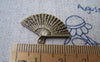 Accessories - 20 Pcs Of Antique Bronze Chinese Folding Fan Charms 17x24mm A3601