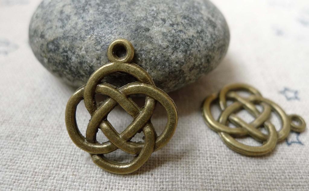 Accessories - 20 Pcs Of Antique Bronze Chinese Knot Connector Charms 17.5x21mm A5976