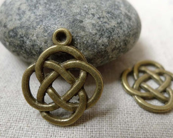 Accessories - 20 Pcs Of Antique Bronze Chinese Knot Connector Charms 17.5x21mm A5976