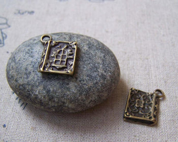 Accessories - 20 Pcs Of Antique Bronze Classic Book Charms 12x14mm A5067