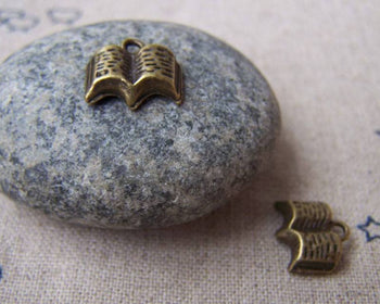 Accessories - 20 Pcs Of Antique Bronze Classic Book Charms   8x12mm A1433