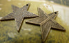 Accessories - 20 Pcs Of Antique Bronze Cross Star Charms  23x23mm A6297