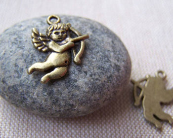 Accessories - 20 Pcs Of Antique Bronze Cupid Charms 15x18mm A701