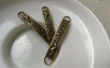Accessories - 20 Pcs Of Antique Bronze Curved Bracelet Connector Charms 6x38mm A6209