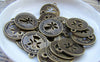 Accessories - 20 Pcs Of Antique Bronze Cut Out Angel  Round Charms 19mm A1720