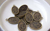 Accessories - 20 Pcs Of Antique Bronze English Letter H Oval Charms 11x16.5mm A3068
