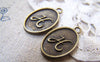 Accessories - 20 Pcs Of Antique Bronze English Letter H Oval Charms 11x16.5mm A3068