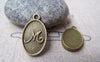 Accessories - 20 Pcs Of Antique Bronze English Letter M Oval Charms 11x16.5mm A2797