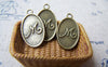 Accessories - 20 Pcs Of Antique Bronze English Letter M Oval Charms 11x16.5mm A2797