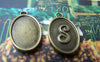 Accessories - 20 Pcs Of Antique Bronze English Letter S Oval Charms 11x16.5mm   A1995