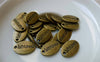 Accessories - 20 Pcs Of Antique Bronze Faithfulness Oval Charms Double Sided 10x15mm A5448