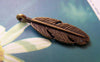 Accessories - 20 Pcs Of Antique Bronze Feather Charms 9x30mm A366