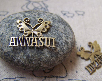 Accessories - 20 Pcs Of Antique Bronze Filigree Butterfly Charms  16x20mm A5801